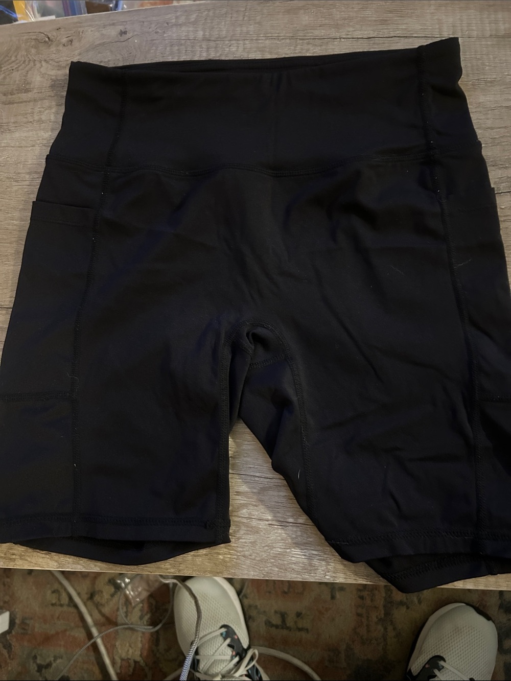 Two High-Waist Black Athletic Bike Shorts medium NWOT